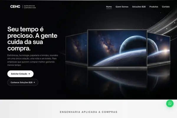 Site CEHC Eletrônicos, projeto da Virtus