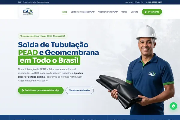 Site GLX Brasil, projeto da Virtus