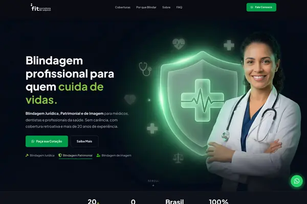 Site Fit Corretora · Blindagem Médica, projeto da Virtus