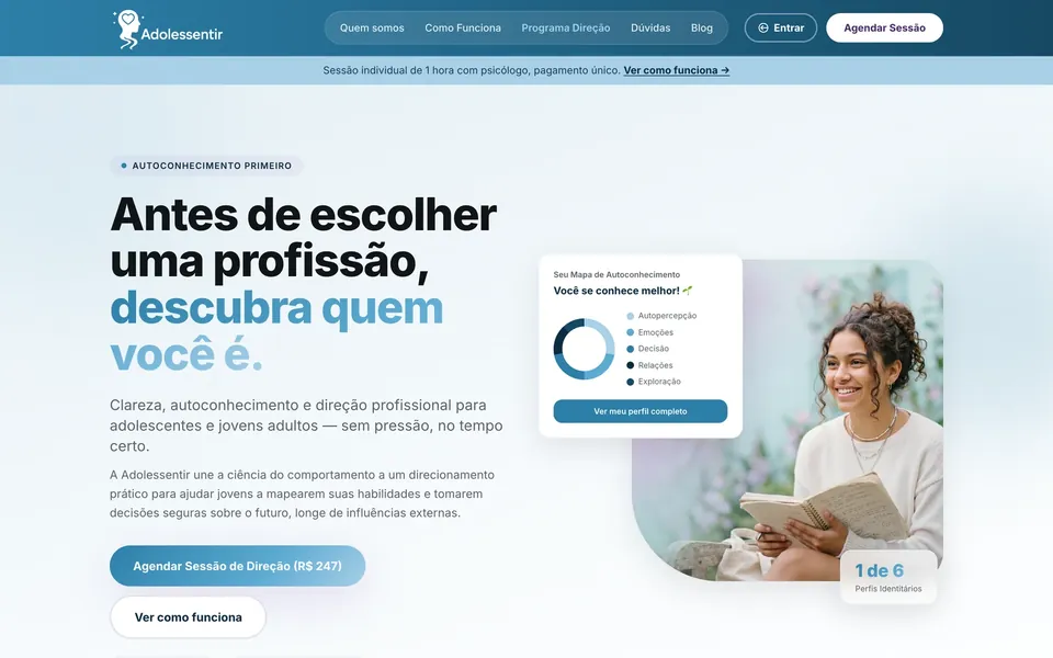 Site Adolessentir, projeto da Virtus