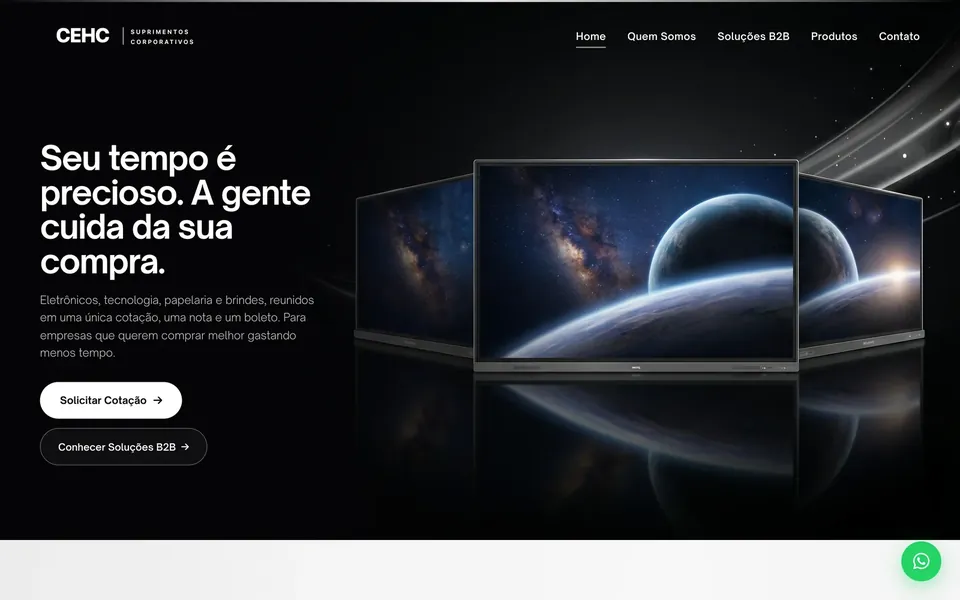 Site CEHC Eletrônicos, projeto da Virtus