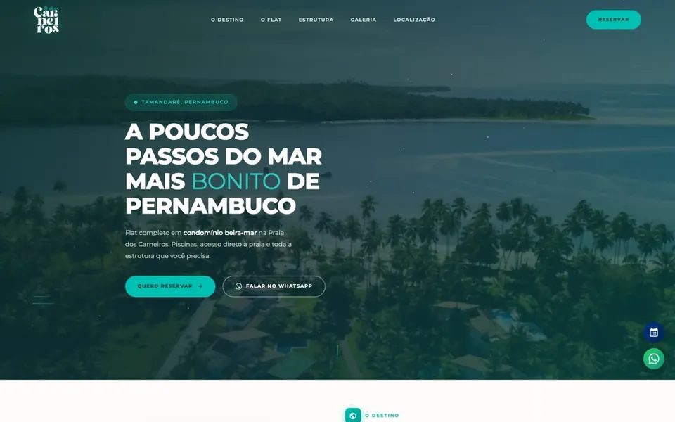 Site Flat Carneiros, projeto da Virtus