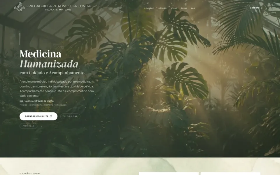 Site Dra. Gabriela Pitrovski, projeto da Virtus