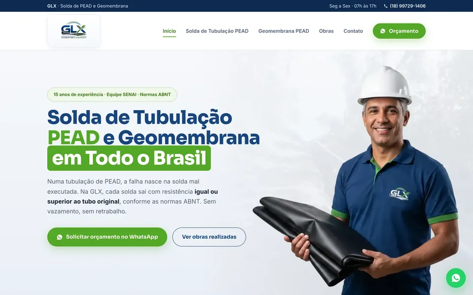 Site GLX Brasil, projeto da Virtus
