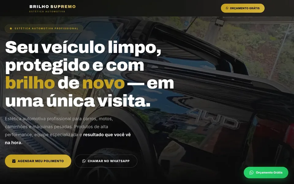 Site Brilho Supremo, projeto da Virtus
