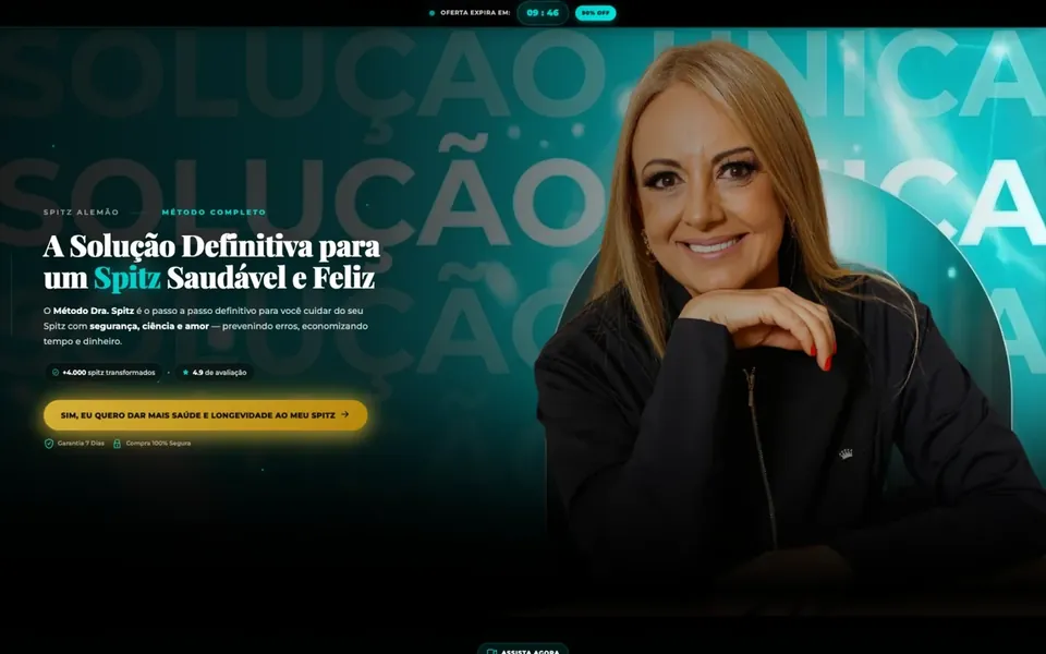 Site Método Dra. Spitz, projeto da Virtus