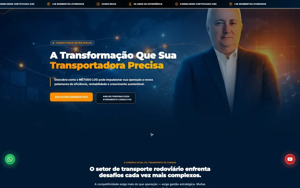 Site Método LOG, projeto da Virtus