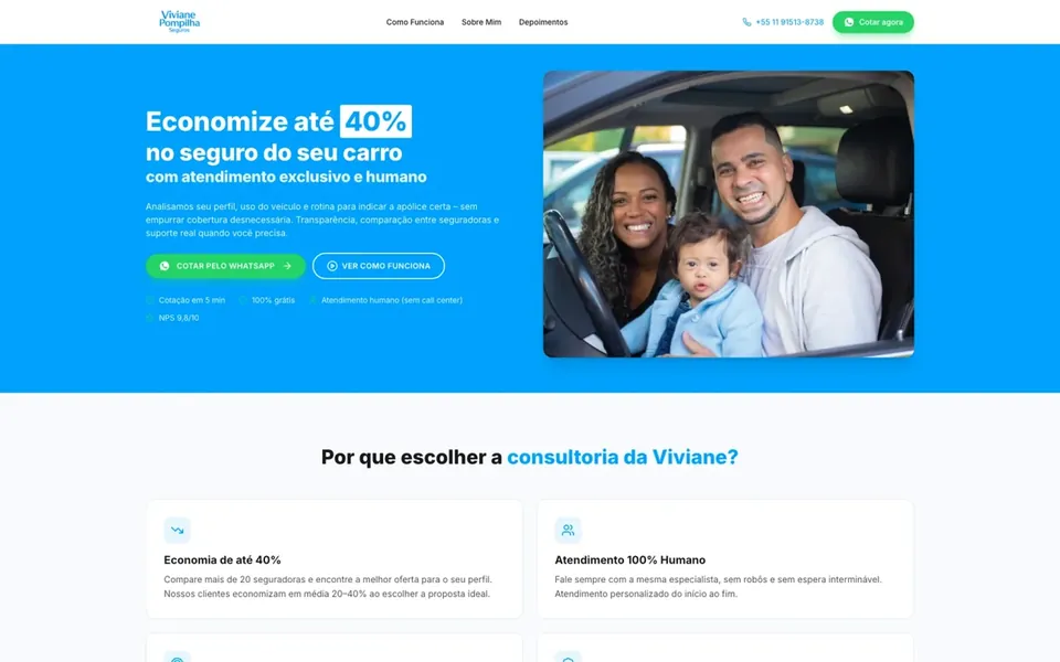 Site Viviane Pompilha, projeto da Virtus